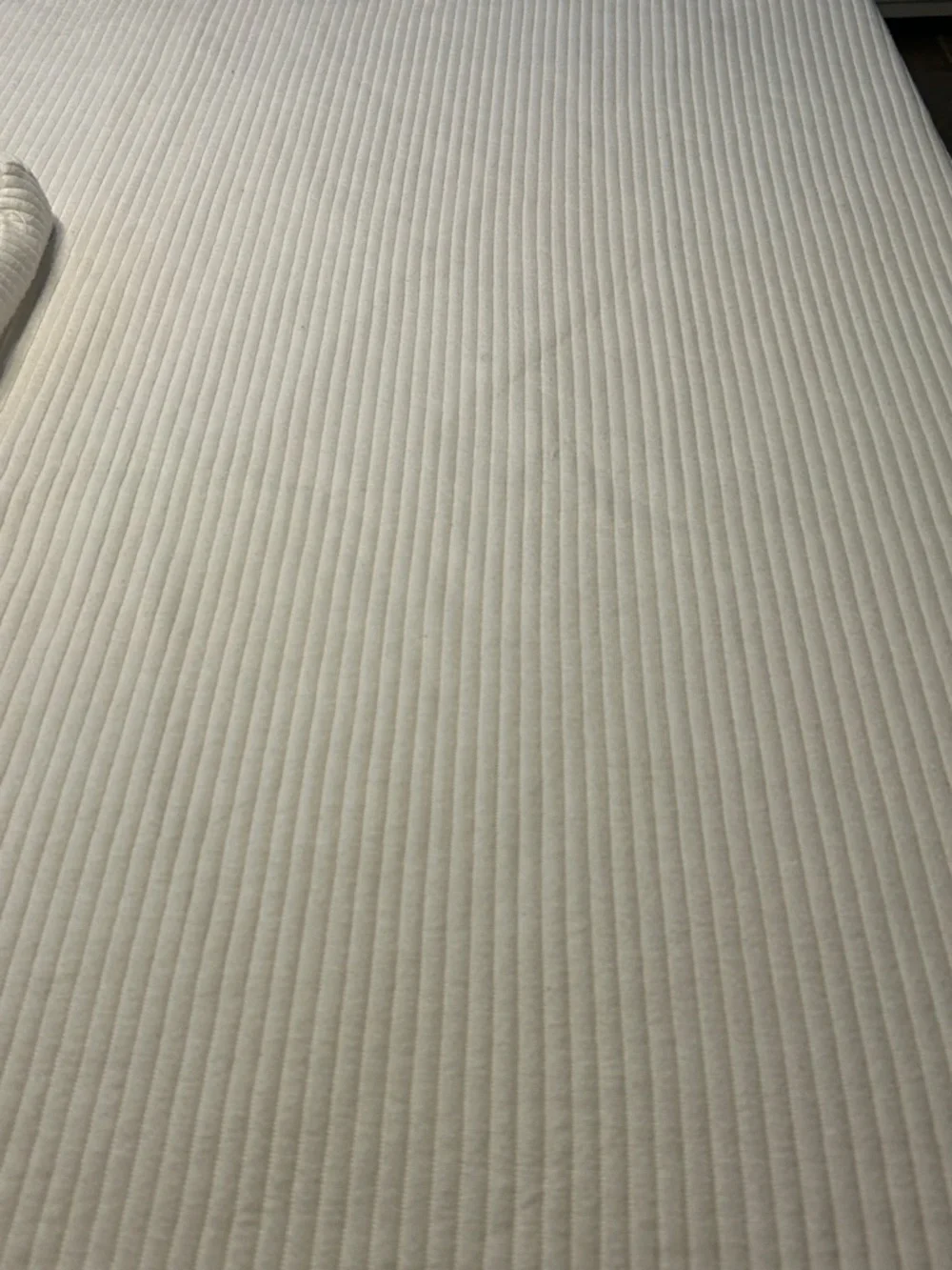 White Cotton Ribbed Zipper King Mattress Cover
